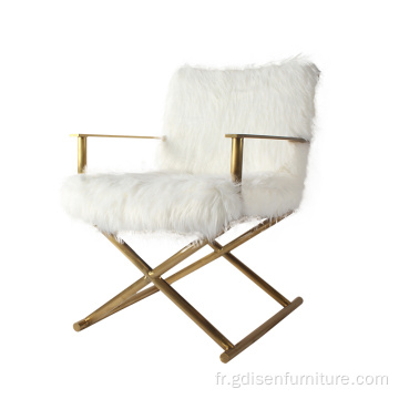 Chaise de peau mouton jodi blanche